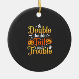 Décoration En Céramique Sorcière Halloween Double Double Toil and Trouble