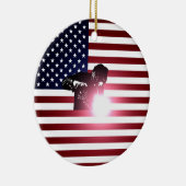 Décoration En Céramique Soudeuse et drapeau américain (Droite)