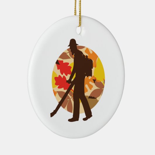 Décoration En Céramique Souffleur à la feuille (Droite)