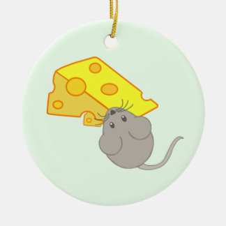 Décoration En Céramique Souris avec du fromage