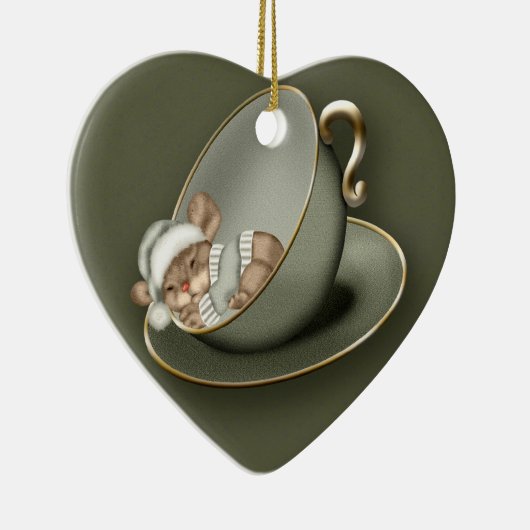 Décoration En Céramique souris de Noël (1 côté) (Droite)