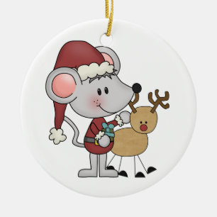 Décoration En Céramique Souris de Noël et