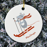 Souris de ski mignonne personnalisée