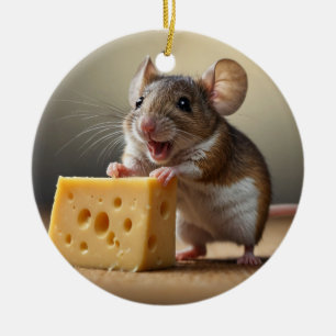 Décoration En Céramique Souris et fromage