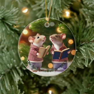 Décoration En Céramique souris personnalisées qui chantent un carol