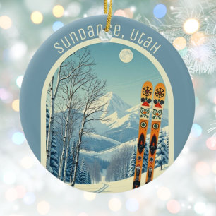 Décoration En Céramique Souvenir de ski de la montagne Sundance Utah