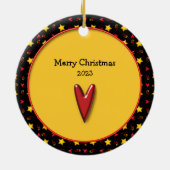 Décoration En Céramique Souvenirs de Noël commémoratifs ・ Coeurs et étoile (Dos)