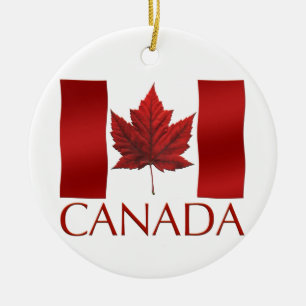 Décoration En Céramique Souvenirs d'ornement de drapeau du Canada et