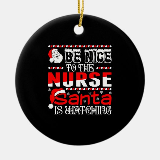 Décoration En Céramique Soyez Gentil Avec L'Infirmière Que Père Noël Regar (Devant)