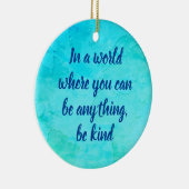 Décoration En Céramique Soyez gentil et inspirant citation bleu vert (Droite)