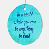 Décoration En Céramique Soyez gentil et inspirant citation bleu vert (Gauche)