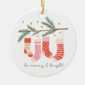 Décoration En Céramique Soyez Joyeux et brillant Rouge & Blanc Noël (Devant)