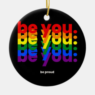 Décoration En Céramique Soyez vous soyez fier LGBTQ Fierté Arc-en-ciel Les