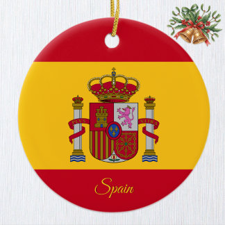 Décoration En Céramique Spain Christmas Ornament, Spanish Flag