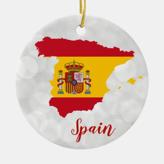 Décoration En Céramique Spain Spanish Flag Map Christmas (Devant)