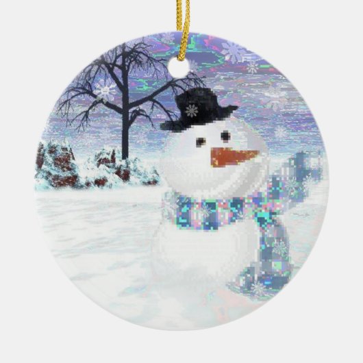 Décoration En Céramique Sparkle Snowman Keepsaké (Devant)