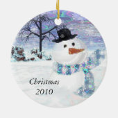 Décoration En Céramique Sparkle Snowman Keepsaké (Dos)