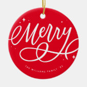 Décoration En Céramique Sparkly Bubbly Script Merry Holiday (Devant)