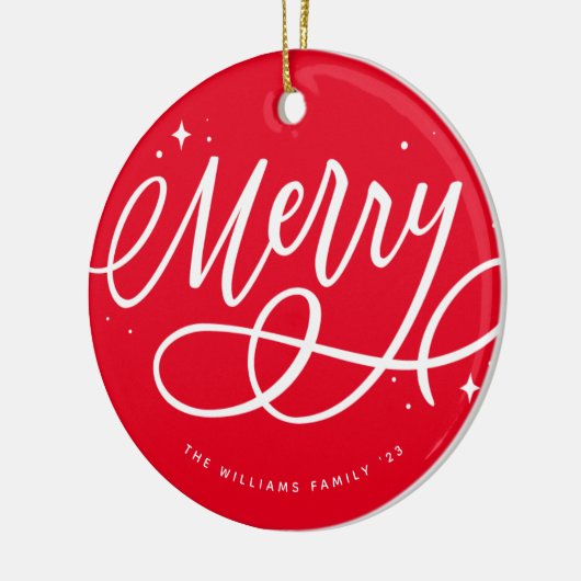 Décoration En Céramique Sparkly Bubbly Script Merry Holiday (Gauche)