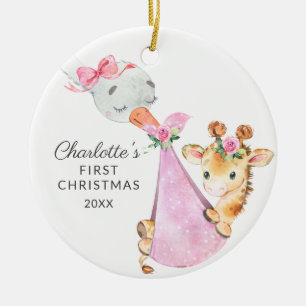 Décoration En Céramique Spécial Livraison Premier Noël de Bébé Girafe