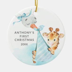 Décoration En Céramique Spécial Livraison Premier Noël de Bébé Girafe