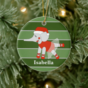 Décoration En Céramique Spécial Noël de l'éléphant ballerine