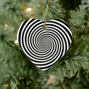 Décoration En Céramique Spirale hypnotique en forme de cœur