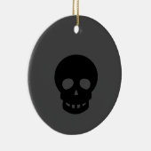 Décoration En Céramique Spooky Black Skull Ceramic Ornament (Droite)