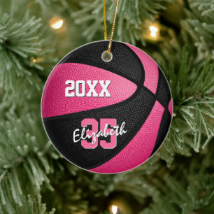Décoration En Céramique sport féminin rose noir mème au basket-ball