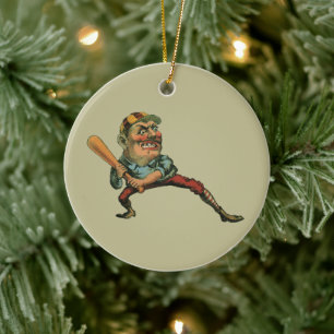 Décoration En Céramique Sports Vintage, joueur de baseball en colère batte