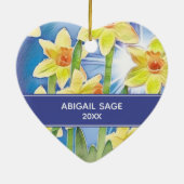 Décoration En Céramique Spring Flower Yellow Daffodil and Blue Sunshine (Dos)