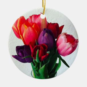 Décoration En Céramique Spring Tulip Bouquet