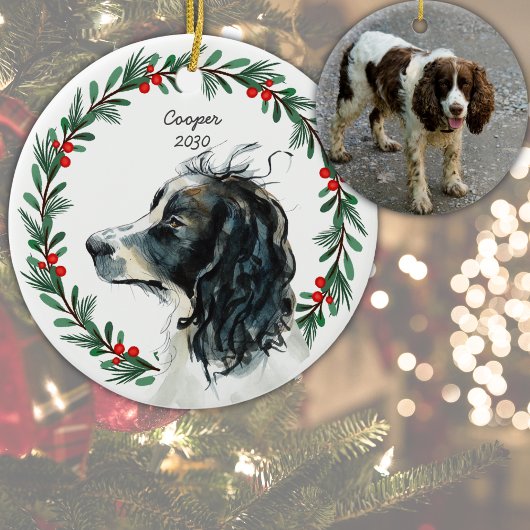 Décoration En Céramique Springer personnalisé Spaniel Chien Photo Christma