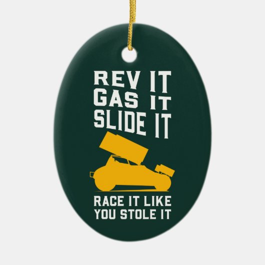 Décoration En Céramique Sprint Car Racing Noël (Devant)