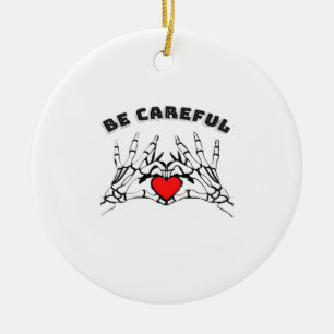 Décoration En Céramique Squelette Main Avec Coeur Classique