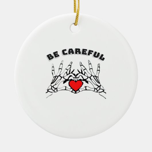 Décoration En Céramique Squelette Main Avec Coeur Classique (Devant)