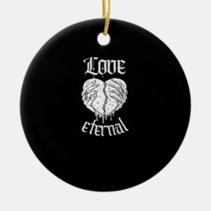 Décoration En Céramique Squelette Mains Coeur Gothique Classique