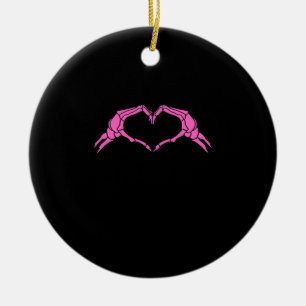 Décoration En Céramique Squelette Mains Panneau Coeur Retro Halloween