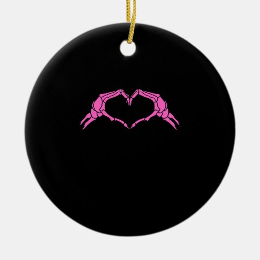 Décoration En Céramique Squelette Mains Panneau Coeur Retro Halloween (Devant)