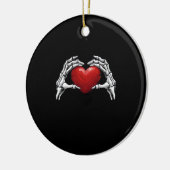 Décoration En Céramique Squelette Mains Tenant Un Coeur Rouge Design Class (Gauche)