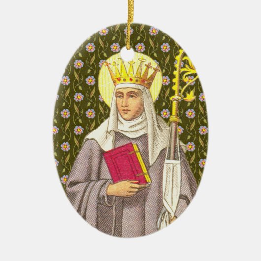 Décoration En Céramique St. Audrey (Etheldreda) (P 003) (Devant)