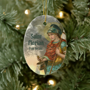 Décoration En Céramique St. Florian avec seau (tous deux; M 019)