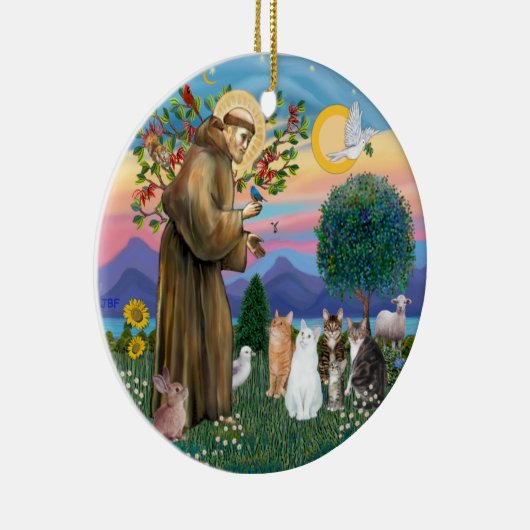 Décoration En Céramique St Francis - Cinq Chats (AmSH) (Droite)