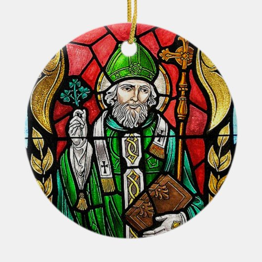 Décoration En Céramique St. Patrick, Stainglass Image, Irish Orament (Devant)