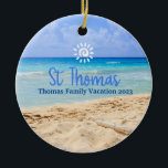 Décoration En Céramique St Thomas Beach Vacances Famille Voyage<br><div class="desc">Un joli souvenir personnalisé St Thomas Trip. Personnalisation : Changez la légende et l'année pour la rendre unique.</div>