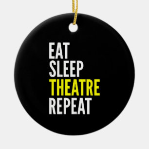 Décoration En Céramique Stage Actor Gift T - Eat Sleep Acress Répéter