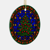 Décoration En Céramique Stained Glass Blue Night Christmas Tree (Droite)