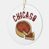 Décoration En Céramique State Pride CHICAGO Illinois Deep Dish Pizza (Gauche)