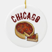 Décoration En Céramique State Pride CHICAGO Illinois Deep Dish Pizza (Dos)