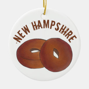 Décoration En Céramique State Pride NH New Hampshire Pomme cidre Donuts